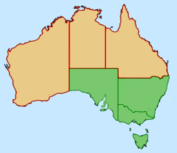 Time zones in Australia with daylight saving time
