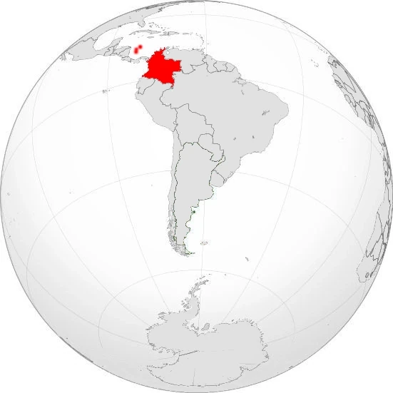 mappa geografica della Colombia